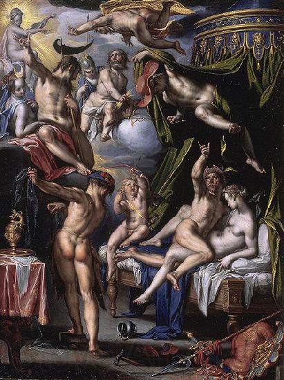 Joachim Wtewael Mars and Venus Surprised by Vulcan Spain oil painting art